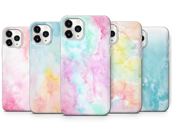 Pastel Watercolour Phone Case Abstract Art Cover for iPhone 15 Pro, 14 Pro Max, 13, 12 & Samsung S23 Ultra, S22, S21, A14, Pixel 8 Pro, 7, 6