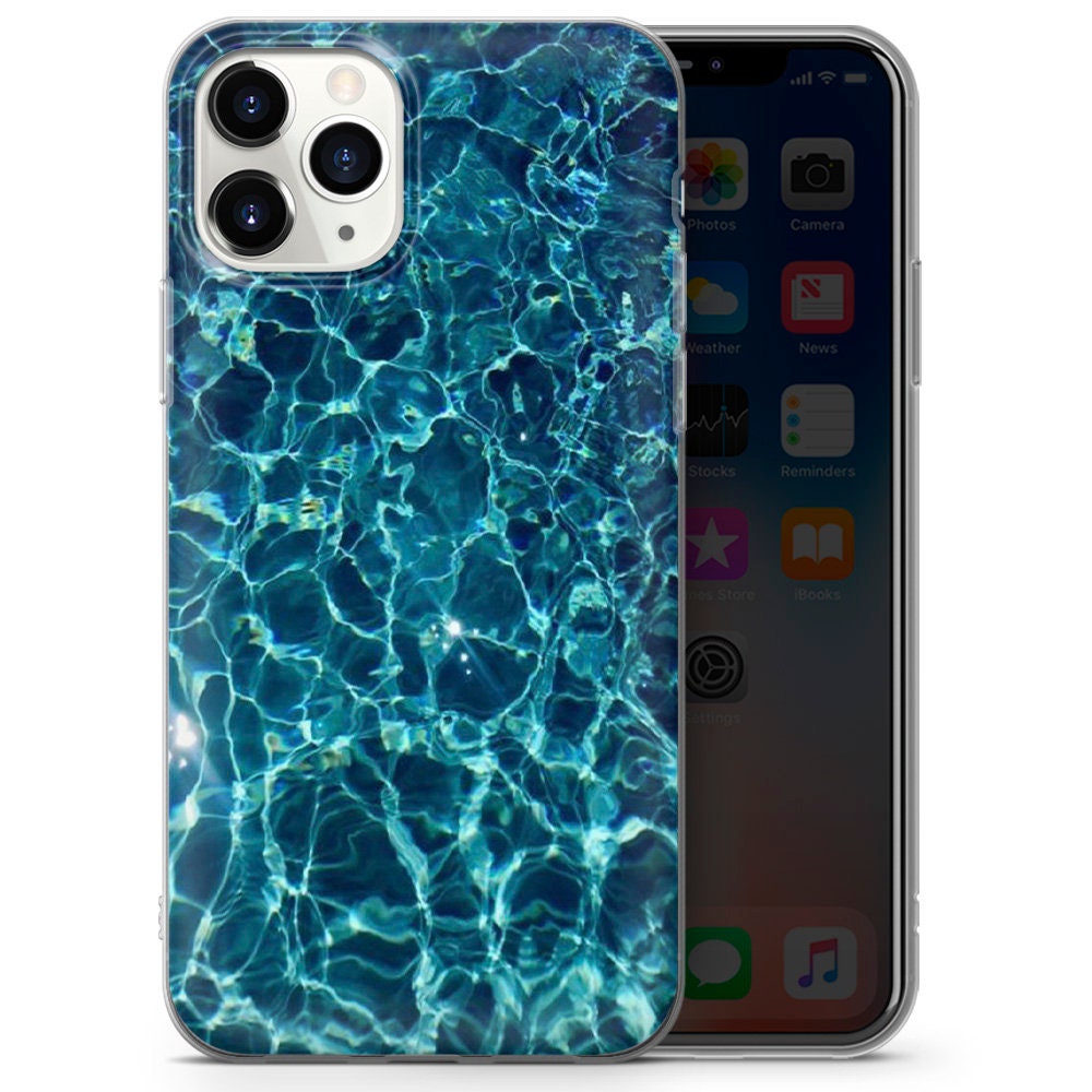 Blue Pool Water Phone Case Cool Reflection Cover for iPhone 15 Pro