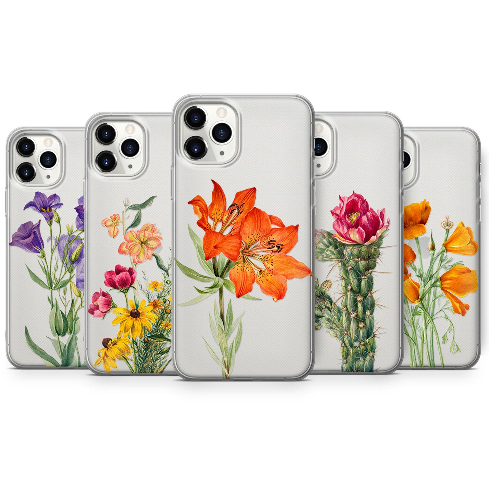 Wild Flower Phone Case Orange Lilies Cover for Iphone 7 8 Etsy