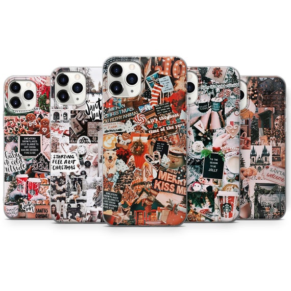 Winter Collage Phone Case Christmas Holiday Cover for iPhone 15