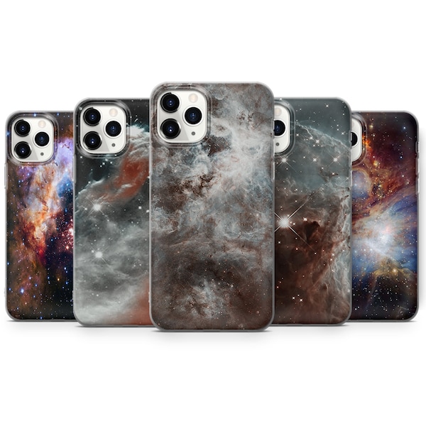 Space Stars Galaxy Phone Case Beige Space Cover for iPhone 15 Pro, 14 Pro Max, 13, 12 & Samsung S23 Ultra, S22, S21, A14, Pixel 8 Pro, 7, 6