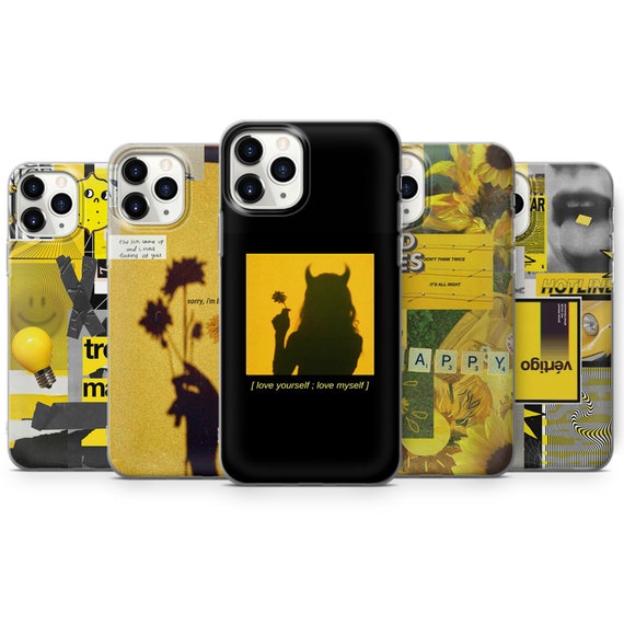 Yellow And Black Phone Case Yellow Aesthetic Cover For Iphone Etsy Yellow And Black Phone Case Yellow Aesthetic Cover For Iphone Etsy