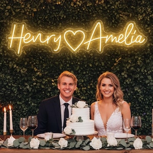 カスタムウェディングネオンサイン、パーソナライズされたLEDネームネオンライト、ウェディングデコレーション、ロマンチックなギフト