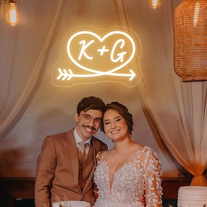 Custom Wedding Initials Neon Sign Custom Wedding Name Neon Sign Wedding Led Neon Light Wedding Backdrop Home Party Wall Decor Wedding Gift
