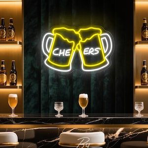 Beer Mug Neon Sign Cheers Neon Sign Custom Neon Sign Beer Bar Led Neon Light Bar Decor Home Wall Decor Beer Festival Decor Gifts For Him
