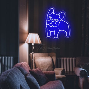 French Bulldog Neon Sign Led Neon Lights Animal Signs Custom Pets Neon Sign for Home Pet Room Wall Art Decoration Bedroom Kid Room Decor