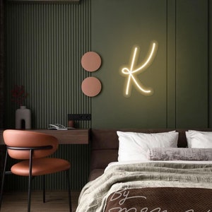 Letrero de neón con letras personalizadas, nombre de la A a la Z, luz de neón personalizada, decoración de dormitorio infantil para niñas y niños, decoración de pared para el hogar, regalo de cumpleaños para niños