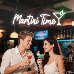 Martini Time Leuchtreklame Benutzerdefinierte Cocktails Leuchtreklame Bar Led Neonlicht Schlafzimmer Hausbar Dekor Party Wanddekor Cocktail Personalisierte Geschenke