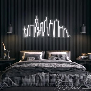 City Neon Sign Custom Neon Sign City Line Province Shape Bedroom Home Wall Decor Office Decor City Led Light Personalized Gift Room Neon Art