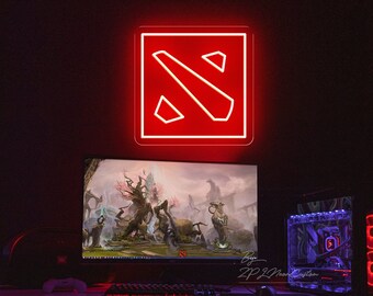 DOTA 2 Moba Game Neon Light, Led Neon Sign for Game Room, Home Bedroom Wall Decoration, Game Bar Sigange, Shop Store Signs