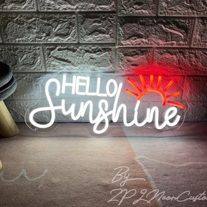 Hello Sunshine Neon Sign Custom Neon Sign Led Light Neon Sign Bedroom Kids Room Decor Home Wall Decor Bar Neon Sign Gifts for Her Neon Art