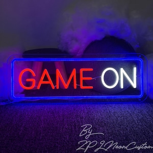 GAME ON Neon Sign Custom Game Neon Sign Game Room Led Neon Light Bedroom Game Room Wall Decor Live Room Gamer Tag Personalized Gift for Boy