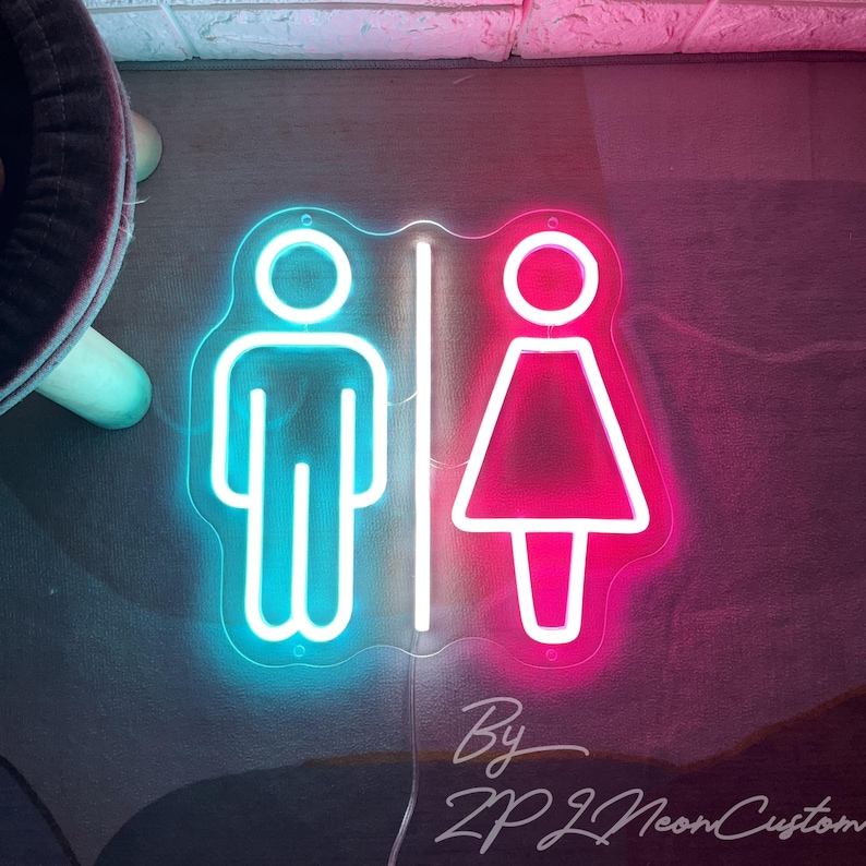 Wc Neon WC Toilet Neon Sign – Custom Restroom LED Decor - Etsy