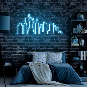 New York City Neon Sign Custom Neon Sign for City Province Shape Bedroom Home Wall Decor Office Decor Led Light Personalized Gifts Neon Art