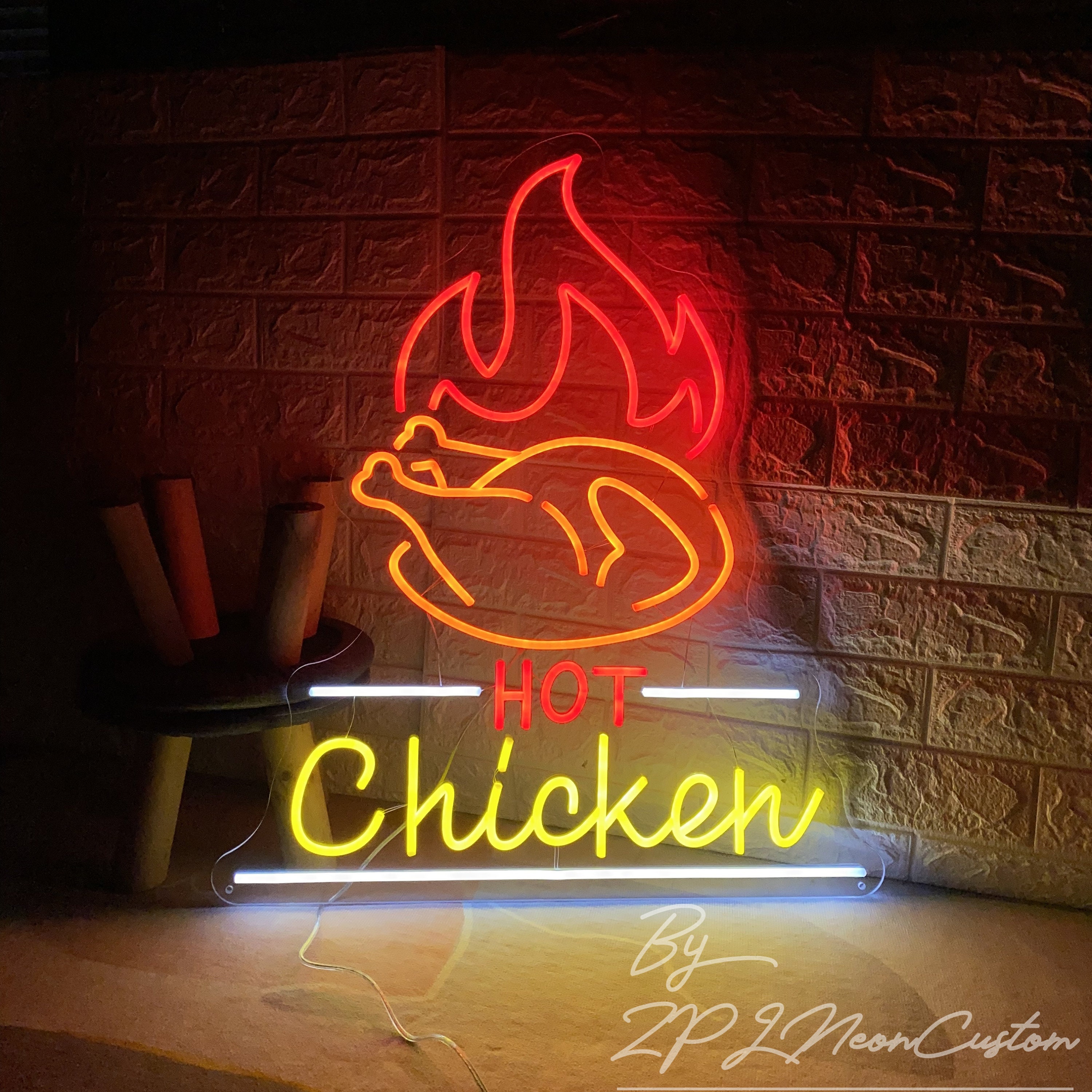 Hot Chicken Neon Sign, Custom Restaurant Wall Decor - Etsy
