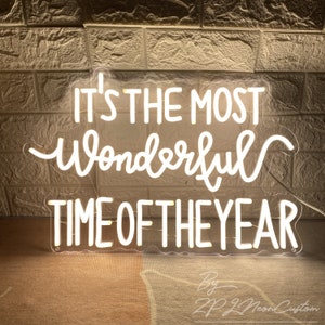 It&#39;s The Most Wonderful Time Of The Year Neon Sign Custom Christmas Neon Sign Wall Decor Family Christmas Decor Personalized Gift Christmas