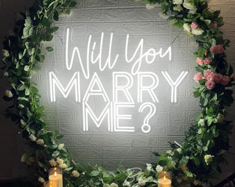 Will You Marry Me Neon Sign, Engagement Party Decor, Wedding Gift