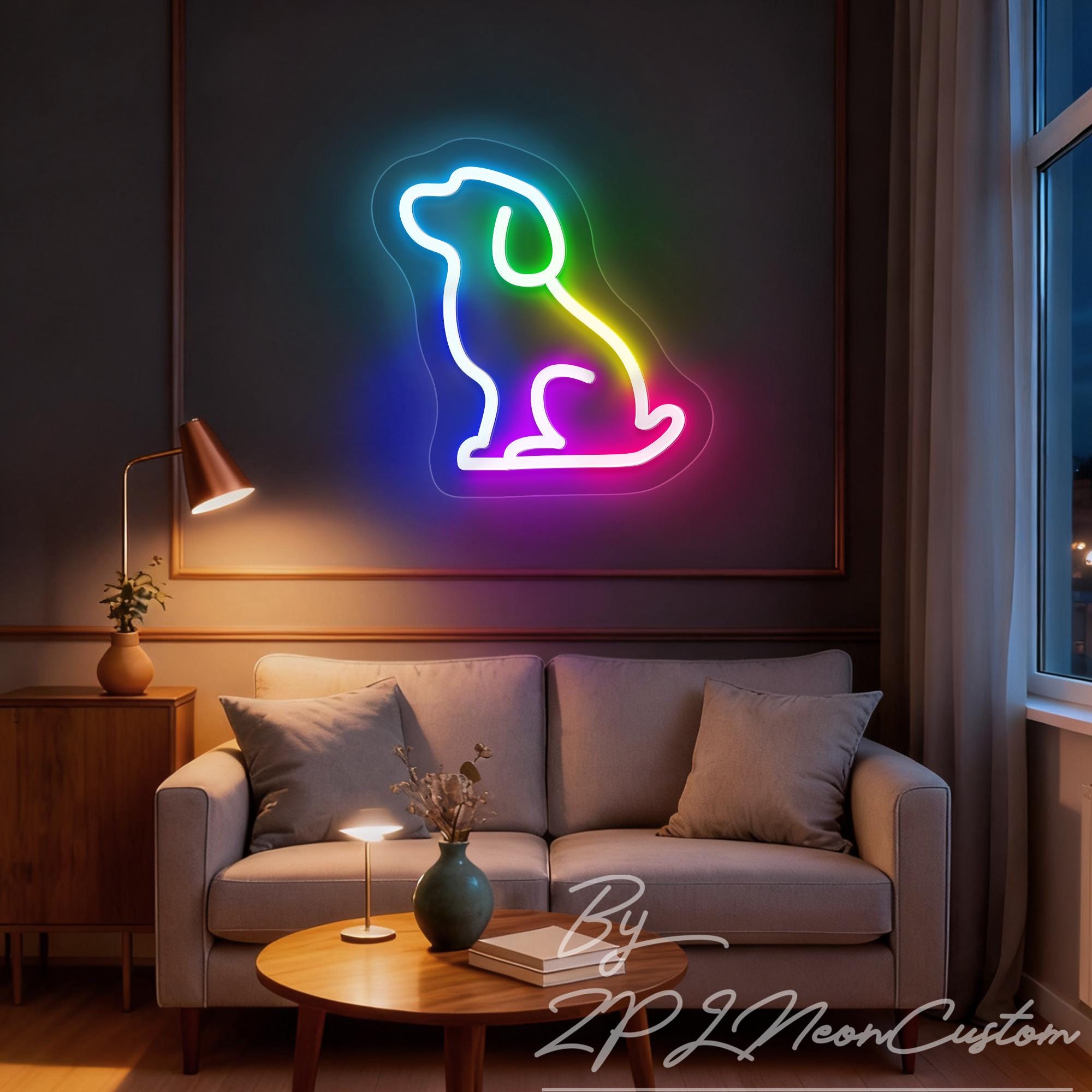 Panneau Lumineux LED OUVERT – Patte De Chien, Néon Déco Pour Salon Toilettage