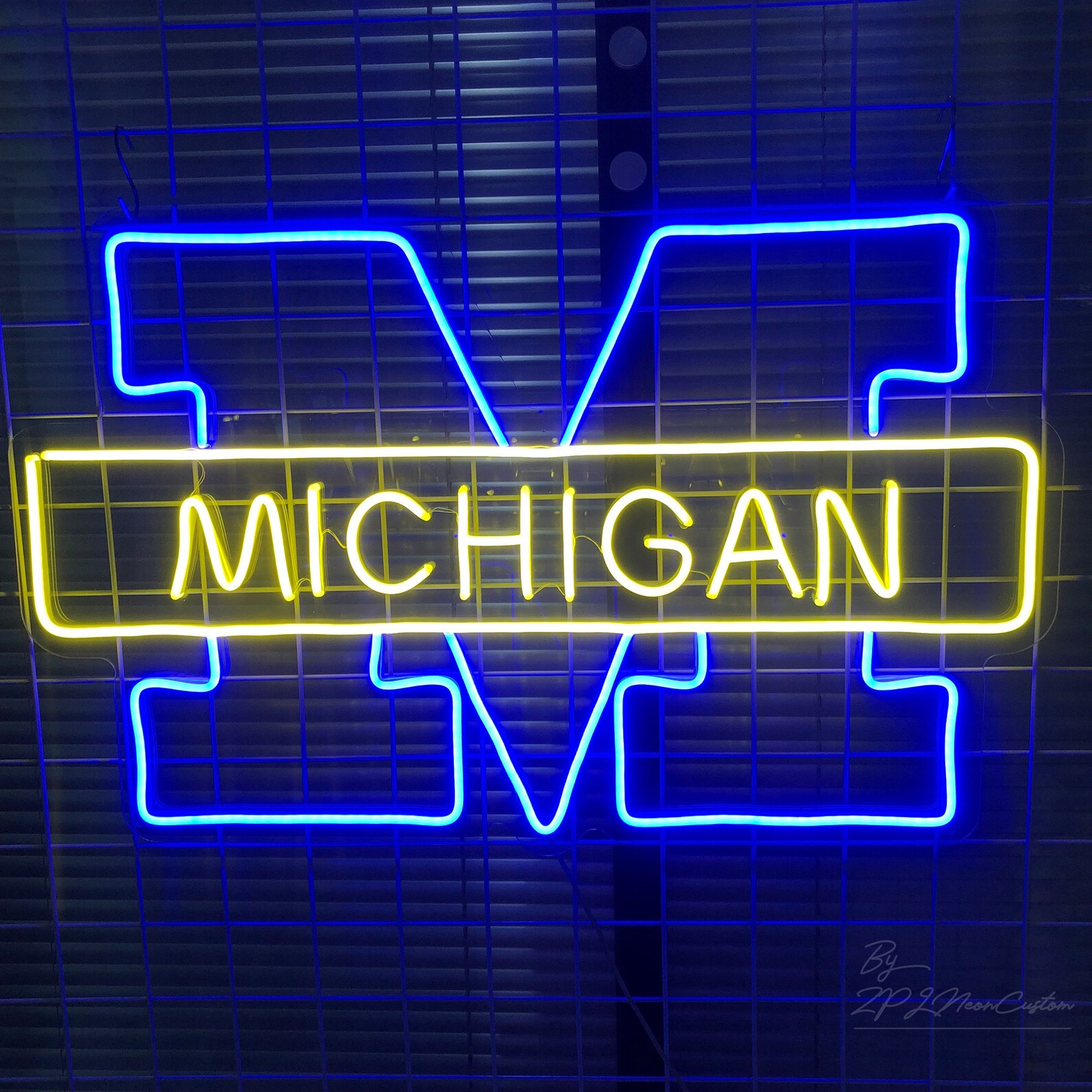 Michigan Neon Sign Custom University of Name Logo Neon Sign Etsy
