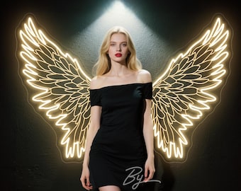 Wings Neon Sign, Custom Angel Wings Decor, Bar Shop Party Decor, Birthday Gift