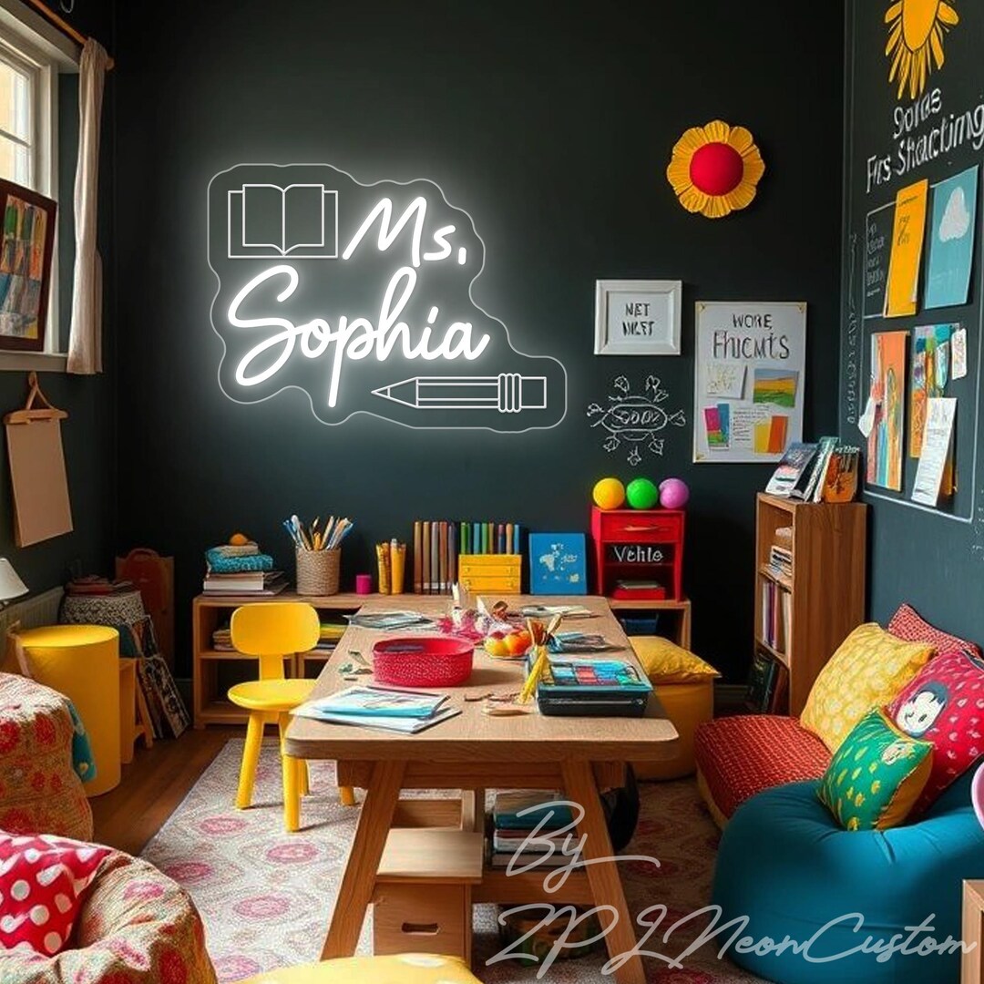 Custom Teacher Name Neon Sign, Classroom Decor - Etsy