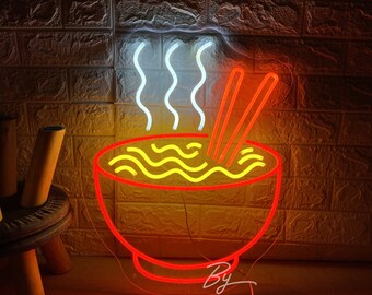 Ramen Bowl Neon Sign: Custom Restaurant & Kitchen Decor