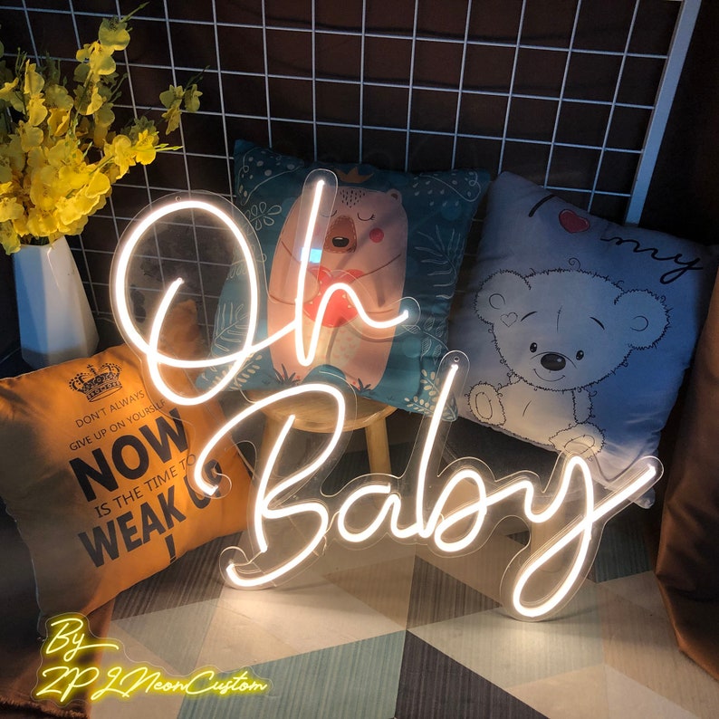 Oh Baby Neon Sign Custom Neon Sign Led Neon Wall Decor Neon Light Sign Custom Name Neon Sign Home Decor Bedroom Neon Sign Personalized Gift image 7