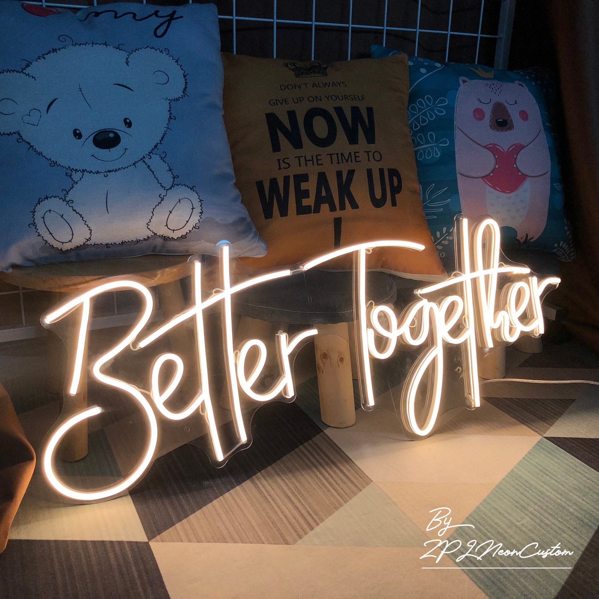 Custom Neon Sign Better Together Neon Sign Custom Wedding Neon Etsy UK