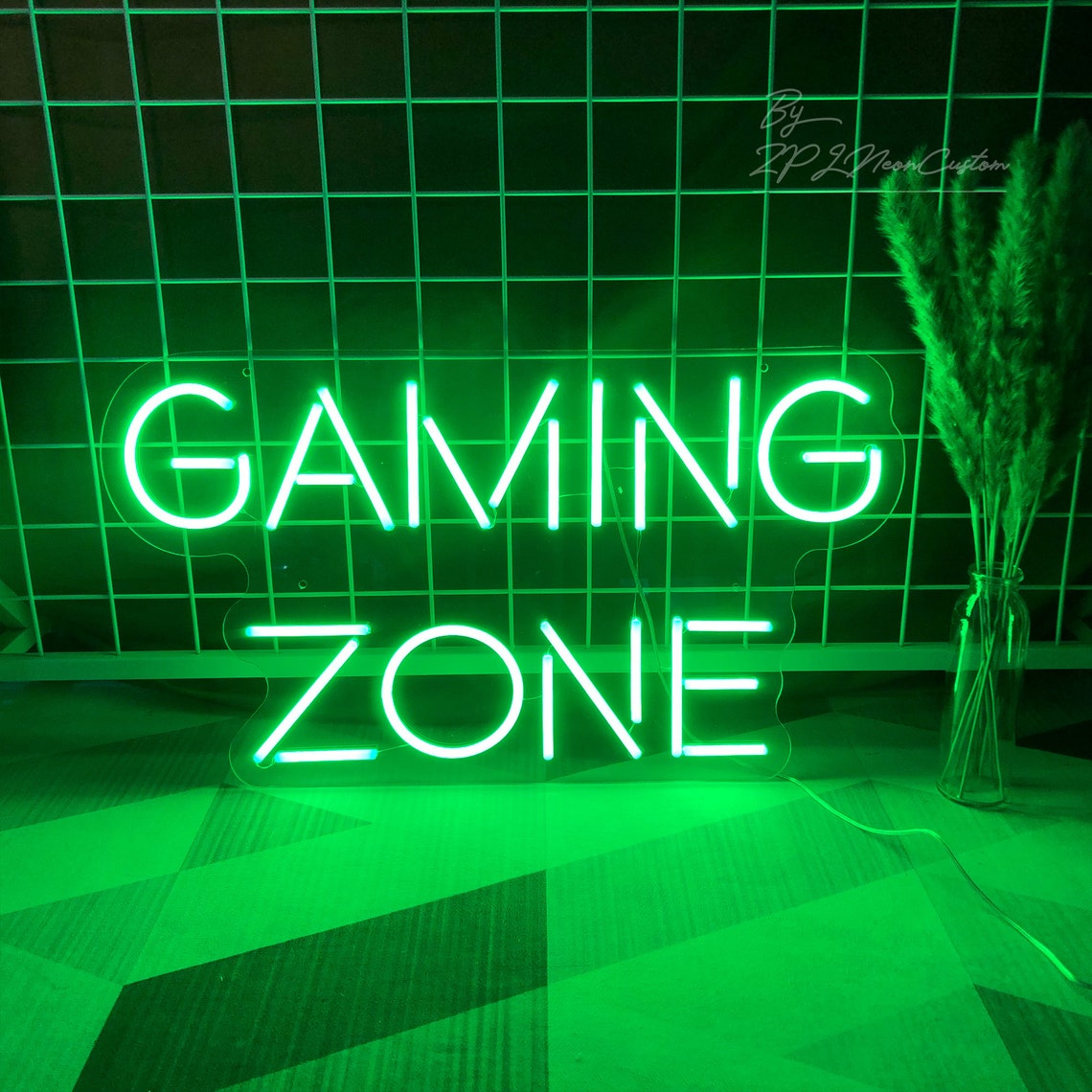 Gaming Zone Neon Sign Custom Led Neon Light For Bedroom Play Etsy