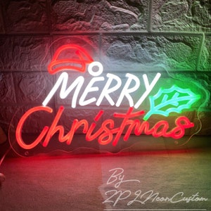 Merry Christmas Neon Sign Custom Neon Sign Christmas Led Light Christmas Gift Home Party Wall Decor Personalized Gift Festival Neon Art