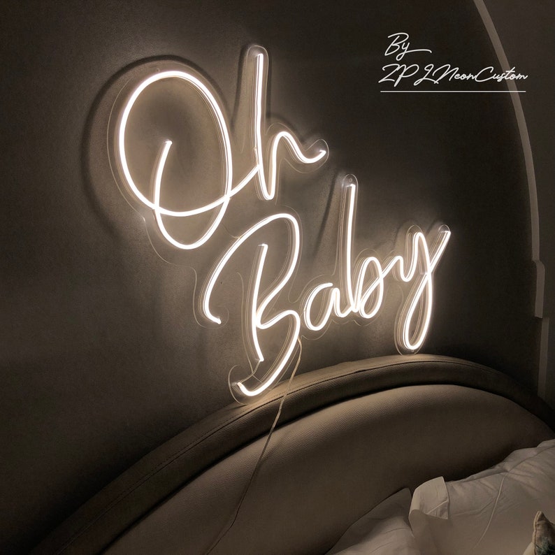 Oh Baby Neon Sign Custom Neon Sign Led Neon Wall Decor Neon Light Sign Custom Name Neon Sign Home Decor Bedroom Neon Sign Personalized Gift image 2