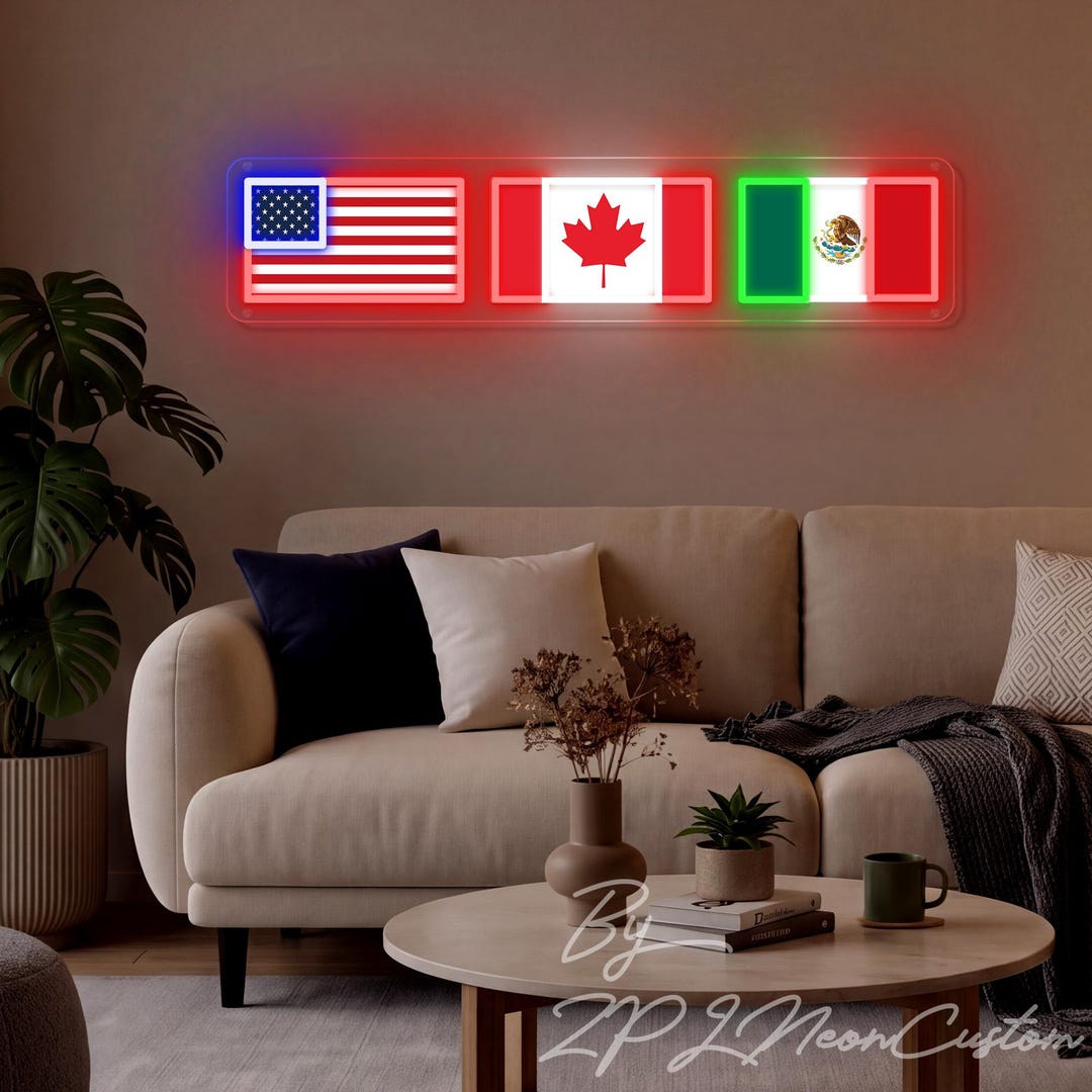 Custom National Flags Neon Sign, Personalized UV Print LED Light ...
