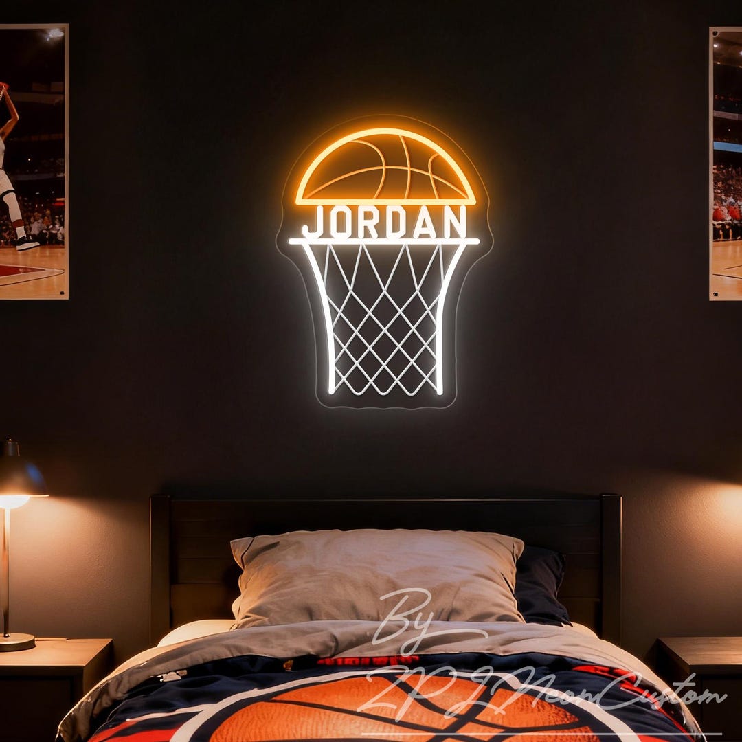 Led Basketball. Sign Custom Basketball Neon Sign Custom Sports Led Light Personalized Gift ...