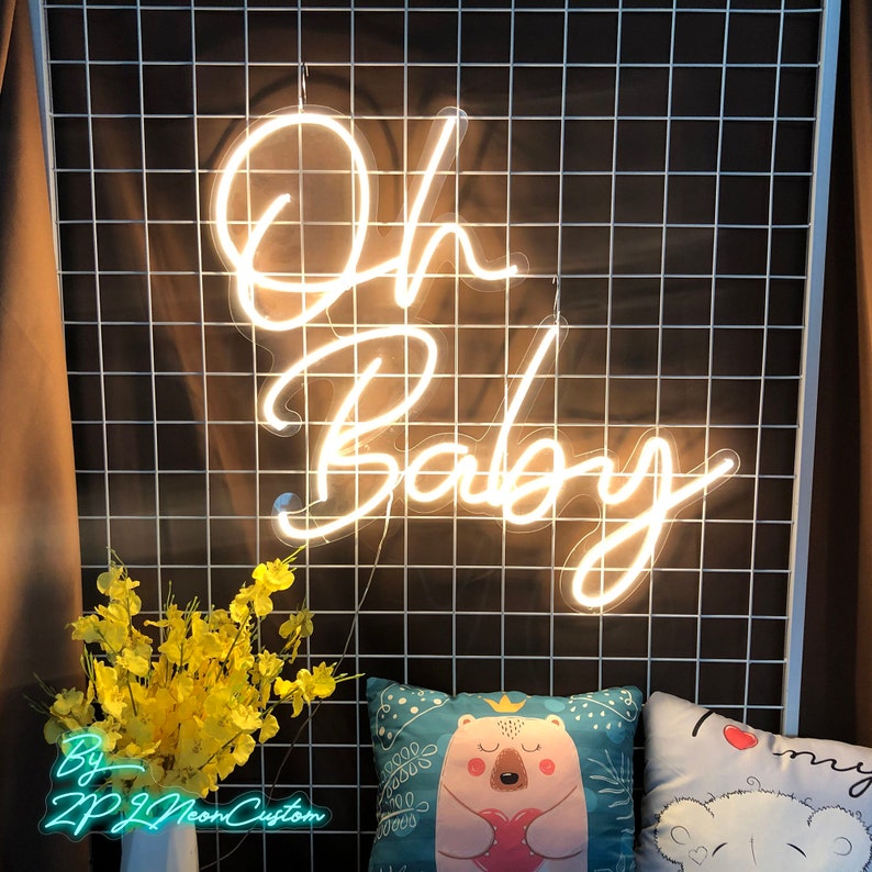 Oh Baby Neon Sign Custom Neon Sign Led Neon Wall Decor Neon Light Sign Custom Name Neon Sign Home Decor Bedroom Neon Sign Personalized Gift image 4