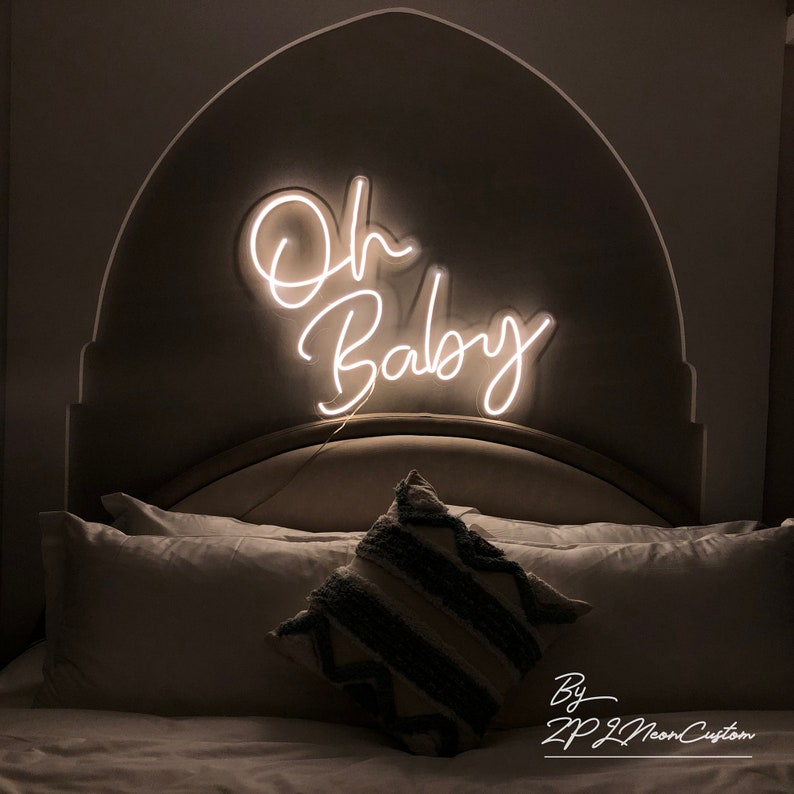 Oh Baby Neon Sign Custom Neon Sign Led Neon Wall Decor Neon Light Sign Custom Name Neon Sign Home Decor Bedroom Neon Sign Personalized Gift image 1