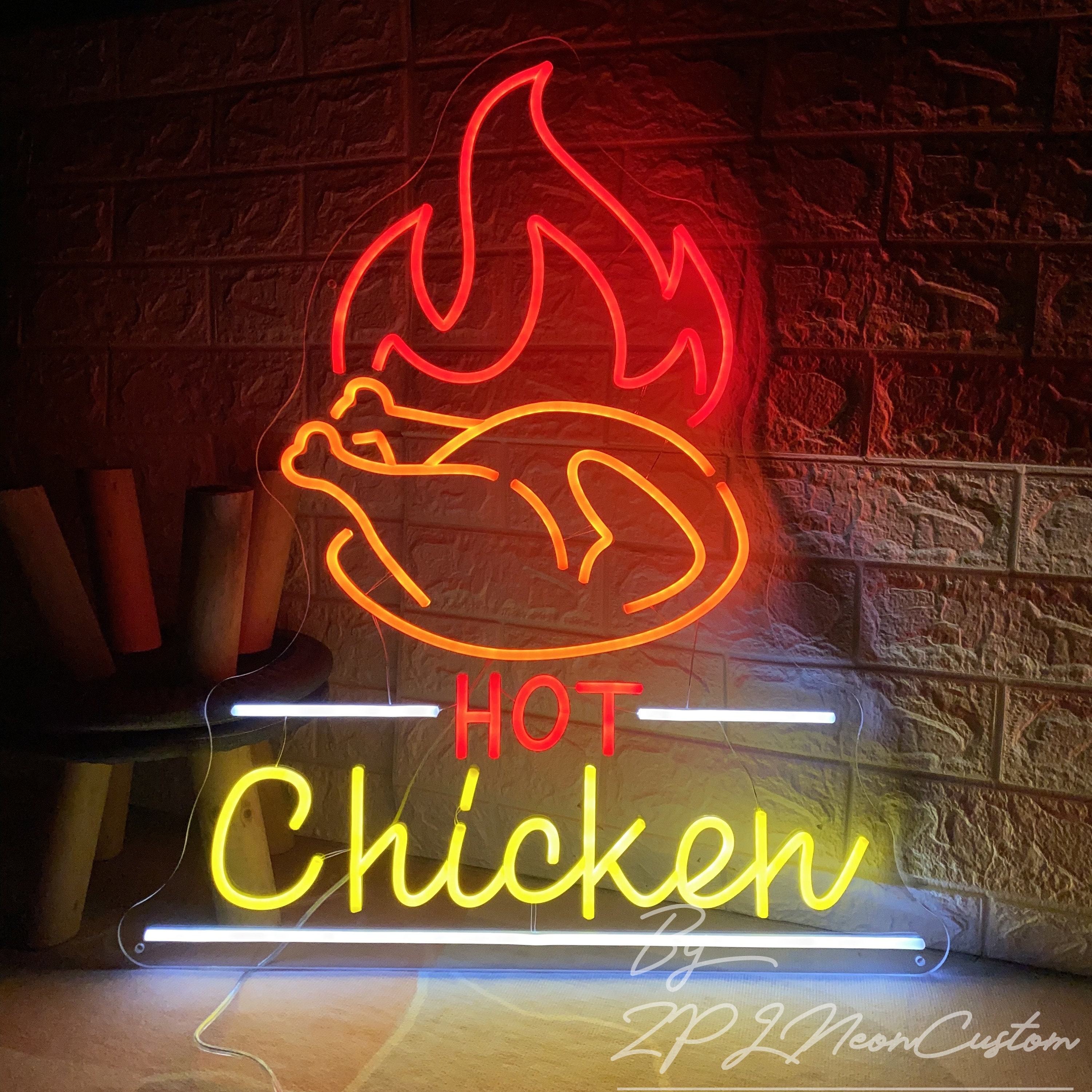 Hot Chicken Neon Sign, Custom Restaurant Wall Decor - Etsy