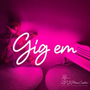 Gig 'em Aggies Neon Sign: Custom LED Bar Decor - Etsy