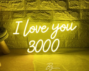 I Love You 3000 Neon Sign Custom Wedding Neon Sign Led Light Home Wall Art Decor Wedding Decor Propose Backdrop Decor Personalized Gifts
