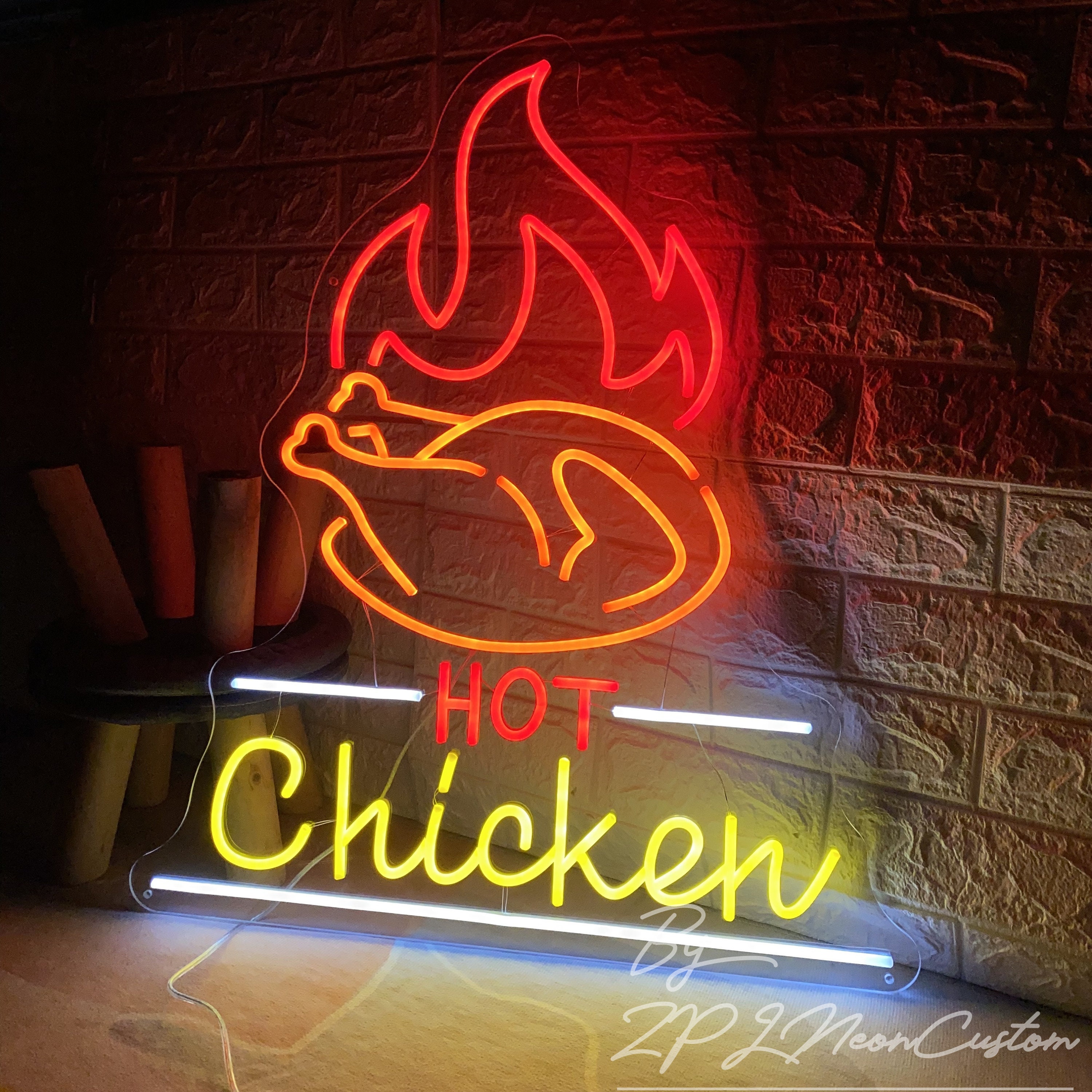 Hot Chicken Neon Sign, Custom Restaurant Wall Decor - Etsy