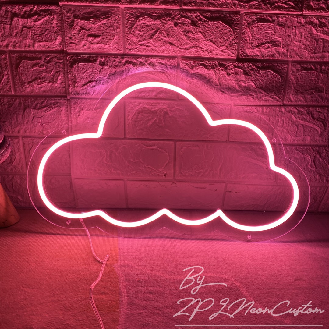 Cloud Neon Sign Custom Neon Sign Pink Led Light for Baby Room Cloud ...