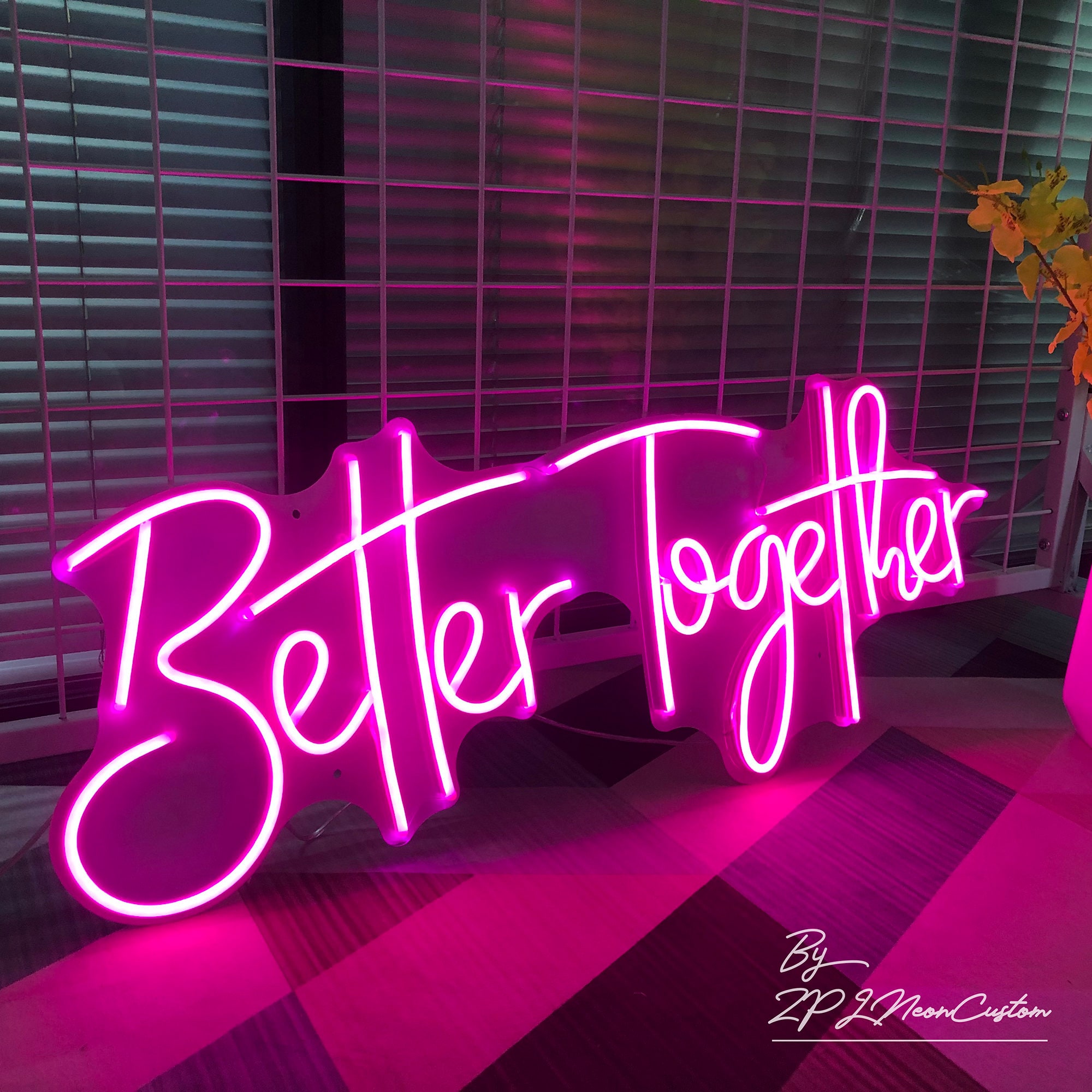 Custom Neon Sign Better Together Neon Sign Custom Wedding Neon Etsy