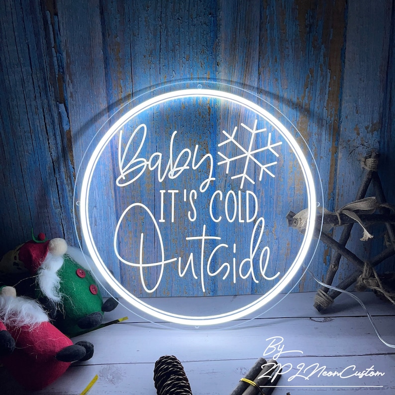 Baby It's Cold Outside,Christmas Neon Sign Custom,USB Led Light for Kids Rooms,Festival Party Event Decor,Shop Signage,Christmas Gifts As pic Cool White