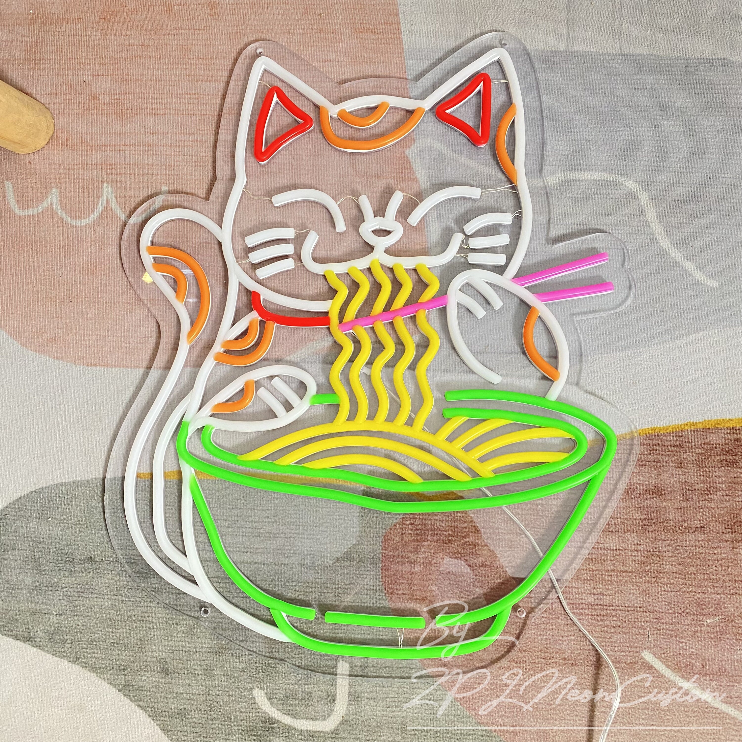 ラーメン猫ネオンサイン、和風レストラン装飾、開店祝いギフト - Etsy 日本