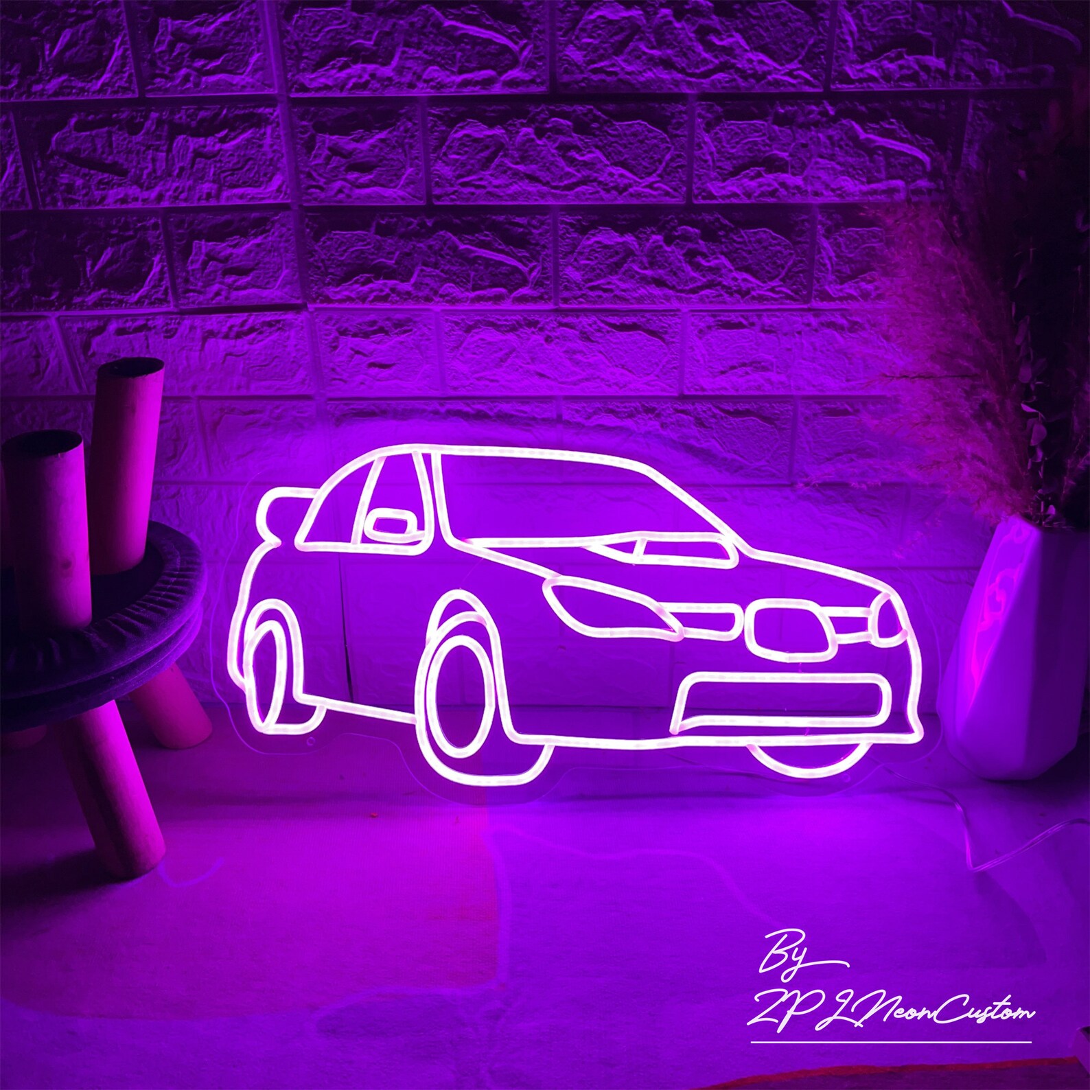 Custom Car Neon Signsgarage Decorationgarden Wall Decorled Etsy
