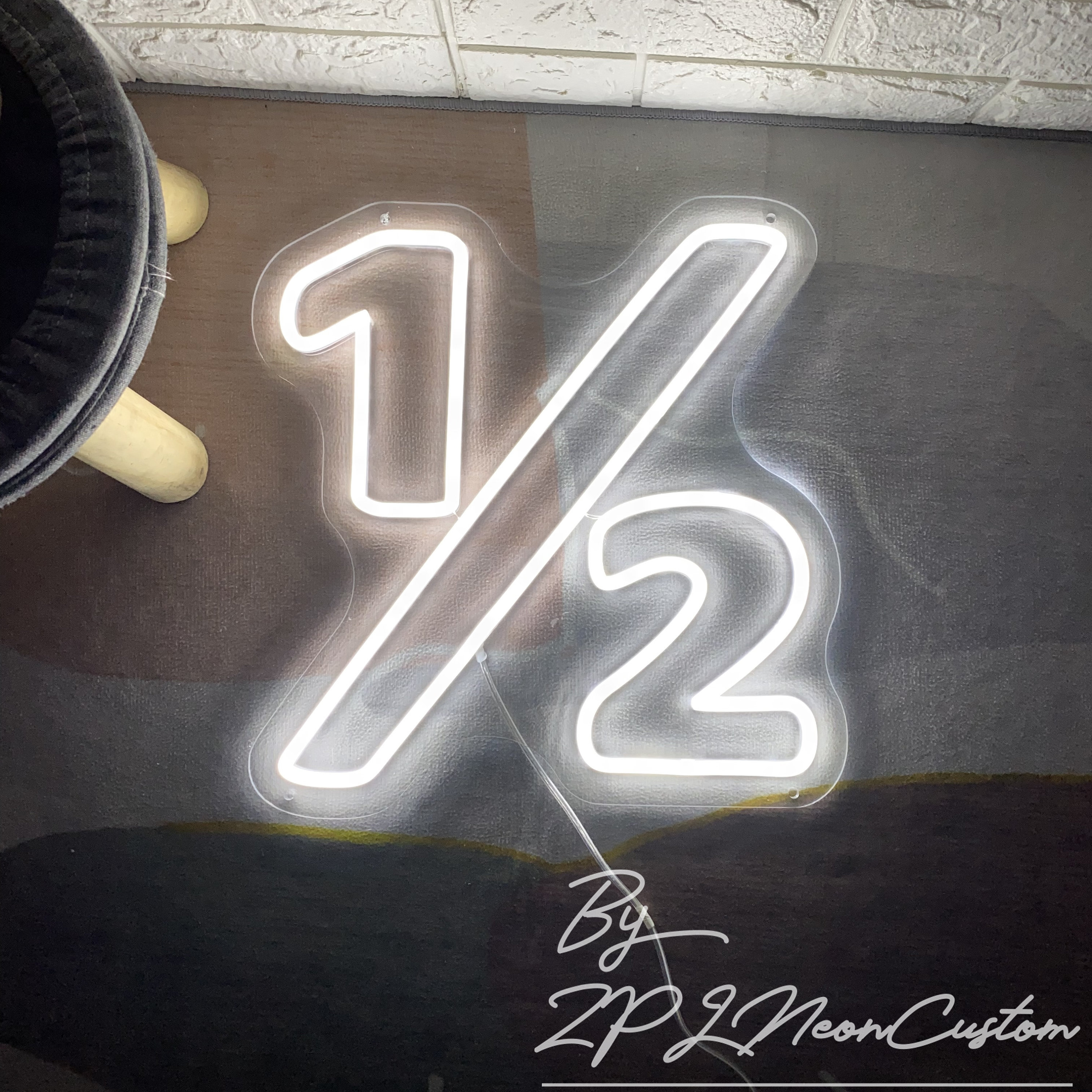 One Over Two LED Neon Sign - Custom Wedding, Party Decor - Etsy