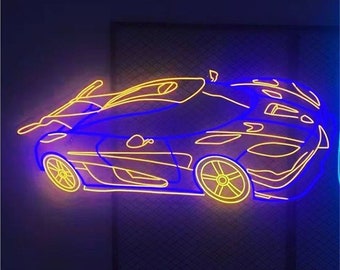Wall Art Print Car Auto Neon Red, Gifts & Merchandise