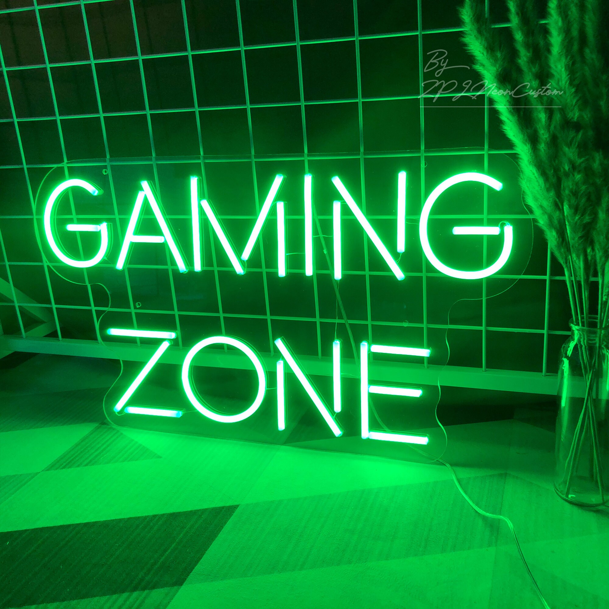 Gaming Zone Neon Sign Custom Led Neon Light For Bedroom Play Etsy