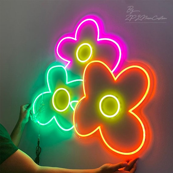 Aesthetic Neon Flowers Diamond Painting 