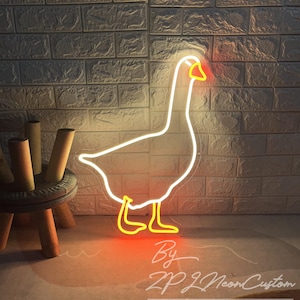 Goose Neon Sign Succinct Cute Small Animal Custom Neon Sign Gift for Kids Pet Shop Decor Bedroom Home Wall Art Decor Led Light Neon Art