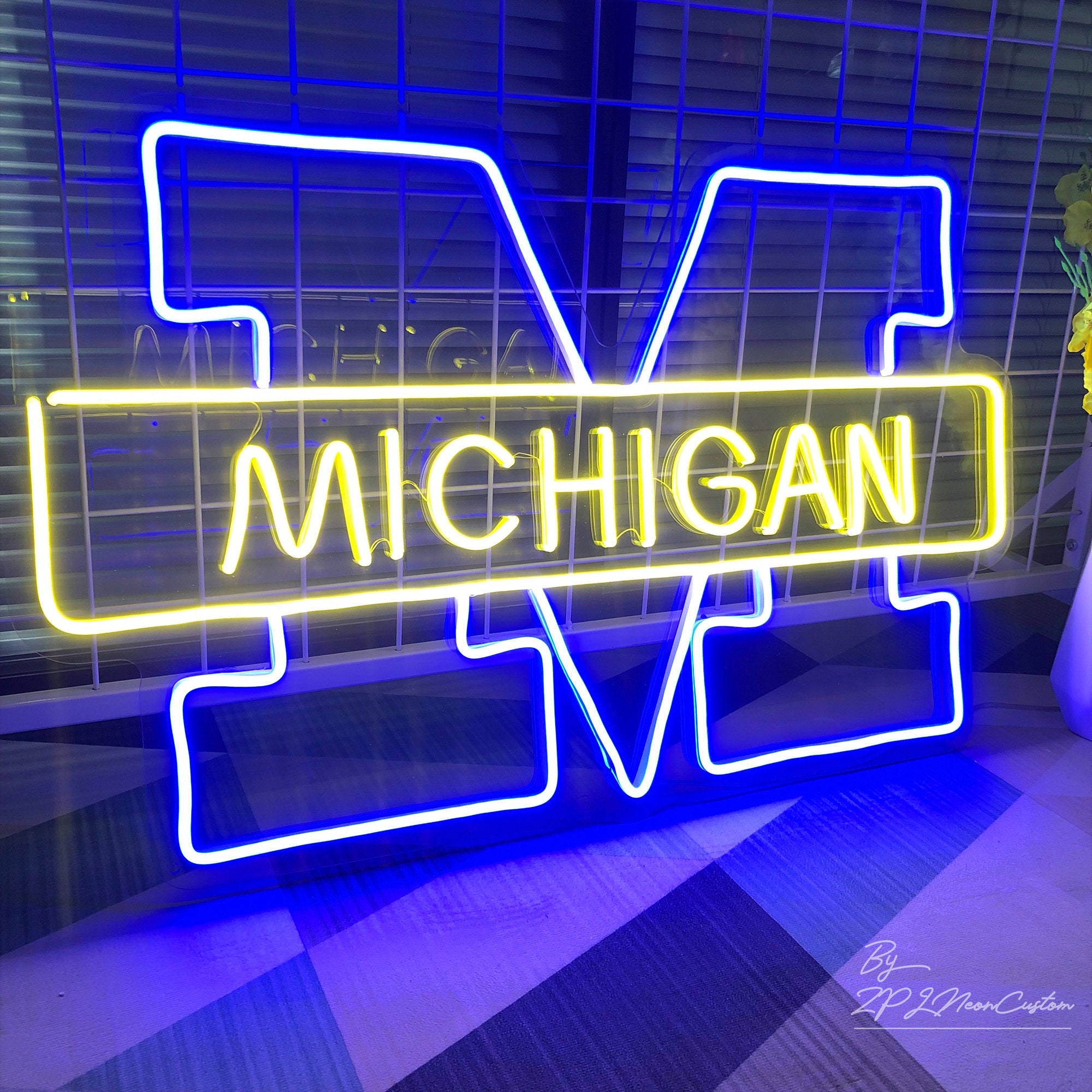 Michigan Sign Custom University of Name Logo Neon Sign - Etsy